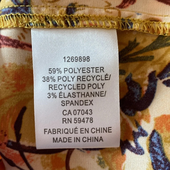 Rachel Zoe Designer Floral‎ Printed Button Up Revolve Blouse Size XS Gold Boho - Picture 8 of 9